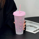 Axyaa Kawaii Bow Tumbler with Straw - BPA Free Portable Reusable Drinking Bottle
