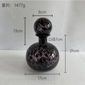 Axyaa Leopard Print Glass Vase with Lid, Flower Arrangement Home Decor