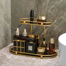 Axyaa Gold Vanity Organizer Shelf for Perfume, Makeup, and Cosmetics Storage