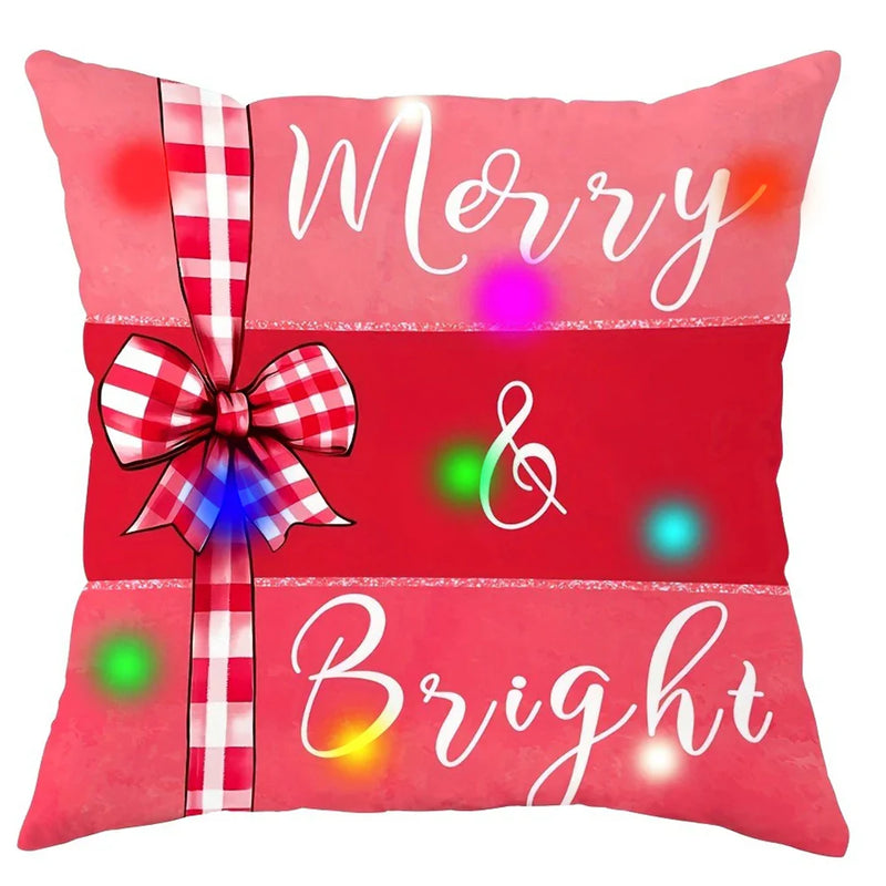 Axyaa Santa Claus Fawn Luminous Pillowcase - Christmas Party & Home Decor Gift