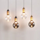 Axyaa Glass Bulb Pendant Light: Minimalist LED Chandelier for Dining, Bedroom, Kitchen