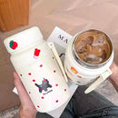 Axyaa Cute Animals Thermos Bottle | Vacuum Flask with Tea Strainer for Travel