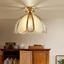 Axyaa Vintage Glass LED Ceiling Lights for Living Room, American Copper Finish