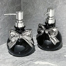 Axyaa Bow Soap Dispenser Set for Bathroom Hand Sink - Refillable Shampoo Conditioner Bottles