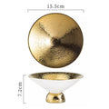 Axyaa Golden High Footed Ceramic Sushi Plate Set - Restaurant Quality Molecular Cuisine Tableware
