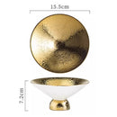 Axyaa Golden High Footed Ceramic Sushi Plate Set - Restaurant Quality Molecular Cuisine Tableware