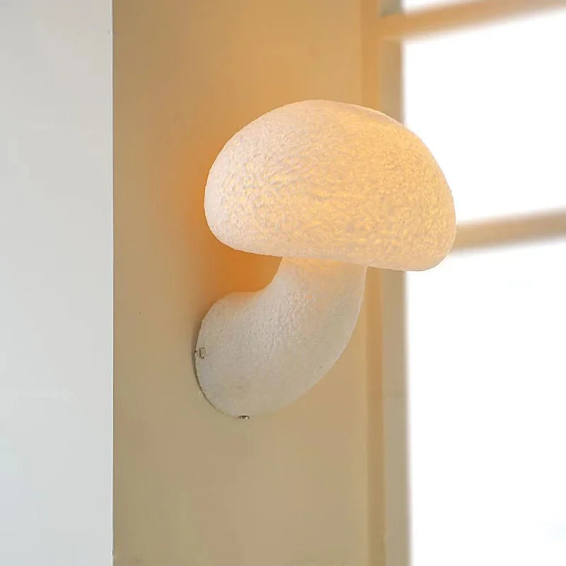 Axyaa White Mushroom Medieval Wall Lamp Outdoor Red Wall Sconce - Waterproof LED Light Fixtures
