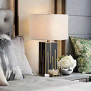 Axyaa Luxury Gold Metal Fabric Shade LED Desk Lamp