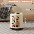 Axyaa Round Kitchen Trash Can with Lid and Wheels, Large Capacity Garbage Bin