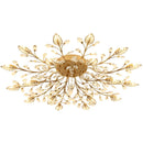 Axyaa Flower Leaf Crystal Chandelier Ceiling Light Gold/Black G9 Tricolor Lamp