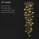 Axyaa Lotus Leaf Chandelier: Luxury Copper Dining Room Pendant Light