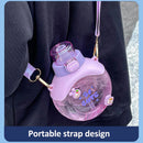 Axyaa Transparent Flat Water Bottle with Straw - BPA Free, Portable and Fall-proof