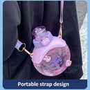 Axyaa 500ML Transparent Flat Water Bottle With Straw And Strap - BPA Free
