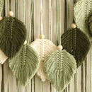 Axyaa Leaf Macrame Wall Hanging Brown Green Home Decor Boho Aesthetic Gift