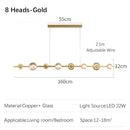 Axyaa LED Glass Chandelier for Living Dining Office Interior