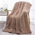 Axyaa Long Fur Weighted Sherpa Blanket, Cozy 15lbs Adult Plush, Fluffy Faux Fur Luxe