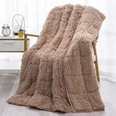 Axyaa Long Fur Weighted Sherpa Blanket, Cozy 15lbs Adult Plush, Fluffy Faux Fur Luxe