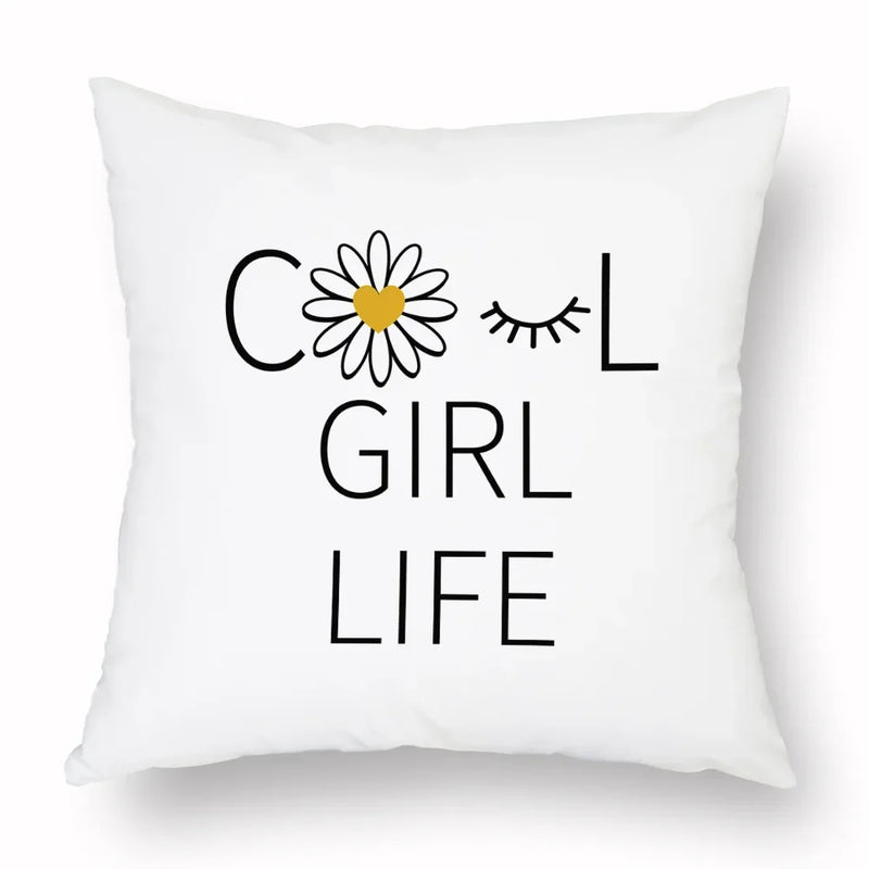Axyaa Yellow Daisy Peach Skin Pillowcase