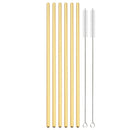 Axyaa Gold Stainless Steel Reusable Metal Straw Set for Parties and Juice Bars