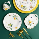 Axyaa European Lemon Ceramic Dinner Plate Set for Home Dining