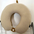 Axyaa Knitted Striped U-Neck Pillow: Multi-Function Travel & Aircraft Pillow