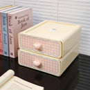 Axyaa Kawaii Cream Stationery Storage Box Organizer - Large Capacity Drawer-style Storage Rack