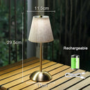 Axyaa Pleated Table Lamp: Rechargeable Cordless Nightstand Desk Lamp for Home Office