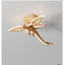 Axyaa Cartoon Dinosaur Wood Chandelier for Children's Room, Nordic Style Boy's Bedroom Light