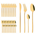Axyaa Gold Stainless Steel Cutlery Set - 40Pcs Western Dinnerware Tableware Set