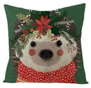 Axyaa Kawaii Flower Linen Pillow Case 45x45 cm Cute Animal Cushion Cover