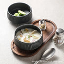 Axyaa Premium Rice Bowl Set - Hammer Pattern Small 4.5 inch Ceramic Dessert Bowl