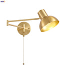 Axyaa Swing Arm LED Wall Light - Iron Art Nordic Minimalism Bedside Lamp