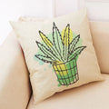 Axyaa Cactus Linen Pillowcase for Home Décor