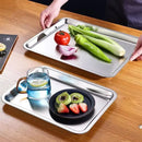 Axyaa Stainless Steel Shallow Serving Tray Steaming Plate Rectangle Baking Pan Bakeware