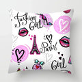 Axyaa Red Lips Heart Pillow - Black Love Sofa Car Cushion Cover