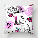 Axyaa Red Lips Heart Pillow - Black Love Sofa Car Cushion Cover