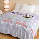 Soft Velvet Christmas Blanket with Santa Claus & Elk Print by Axyaa
