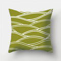 Axyaa Army Green Geometry Print Cushion Cover - Sofa Decor Pillowcase