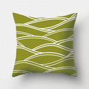 Axyaa Army Green Geometry Print Cushion Cover - Sofa Decor Pillowcase