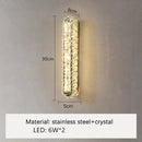 Axyaa Crystal Wall Lamp: Modern High-Grade Living Room Bedroom Bedside Light