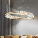 Axyaa Modern Crystal Round Chandelier Pendant Light for Living Room Bedroom