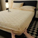Axyaa Velvet Mattress Cover: Soft & Non-Slip Fitted Bed Sheet Protector for Bedroom