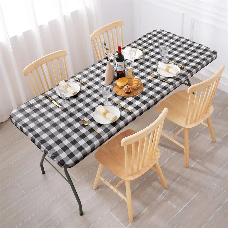 Axyaa Waterproof Elastic Table Cover for Home, Party, Camping - Outdoor Tablecloth
