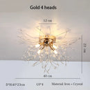 Axyaa Nordic Dandelion Crystal Ceiling Light for Romantic Home Décor