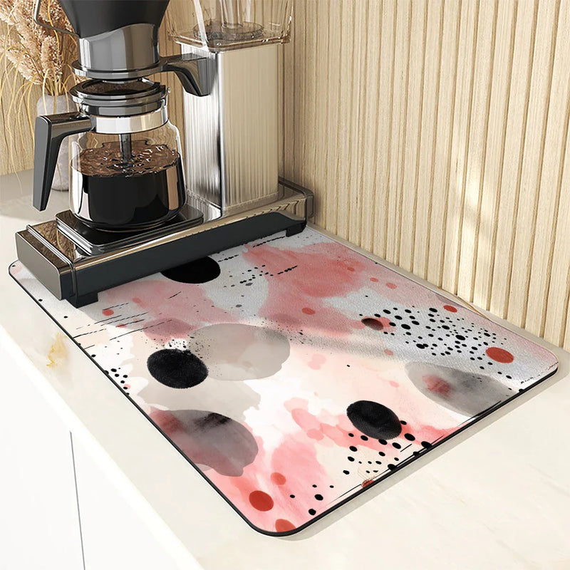 Axyaa Polka-dot Block Kitchen Drying Mat