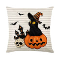 Axyaa Halloween Pumpkin Print Pillow Cover 45x45 - Festive Home Decor & Holiday Gift