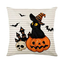Axyaa Halloween Pumpkin Print Pillow Cover 45x45 - Festive Home Decor & Holiday Gift