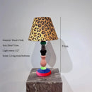 Axyaa Leopard Print Bedside Lamp: Stylish Fabric Desk Lamp for Bedroom and Study