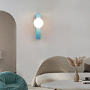 Axyaa Modern White Glass Metal Wall Light for Bedroom, Stairs, Restaurant Sconce