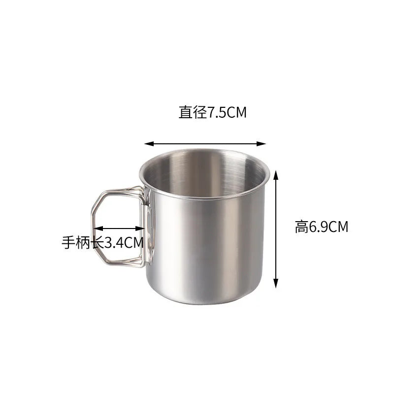 Axyaa Stainless Steel Foldable Beer Mug with Handle for Home, Travel, and Outdoor Picnics